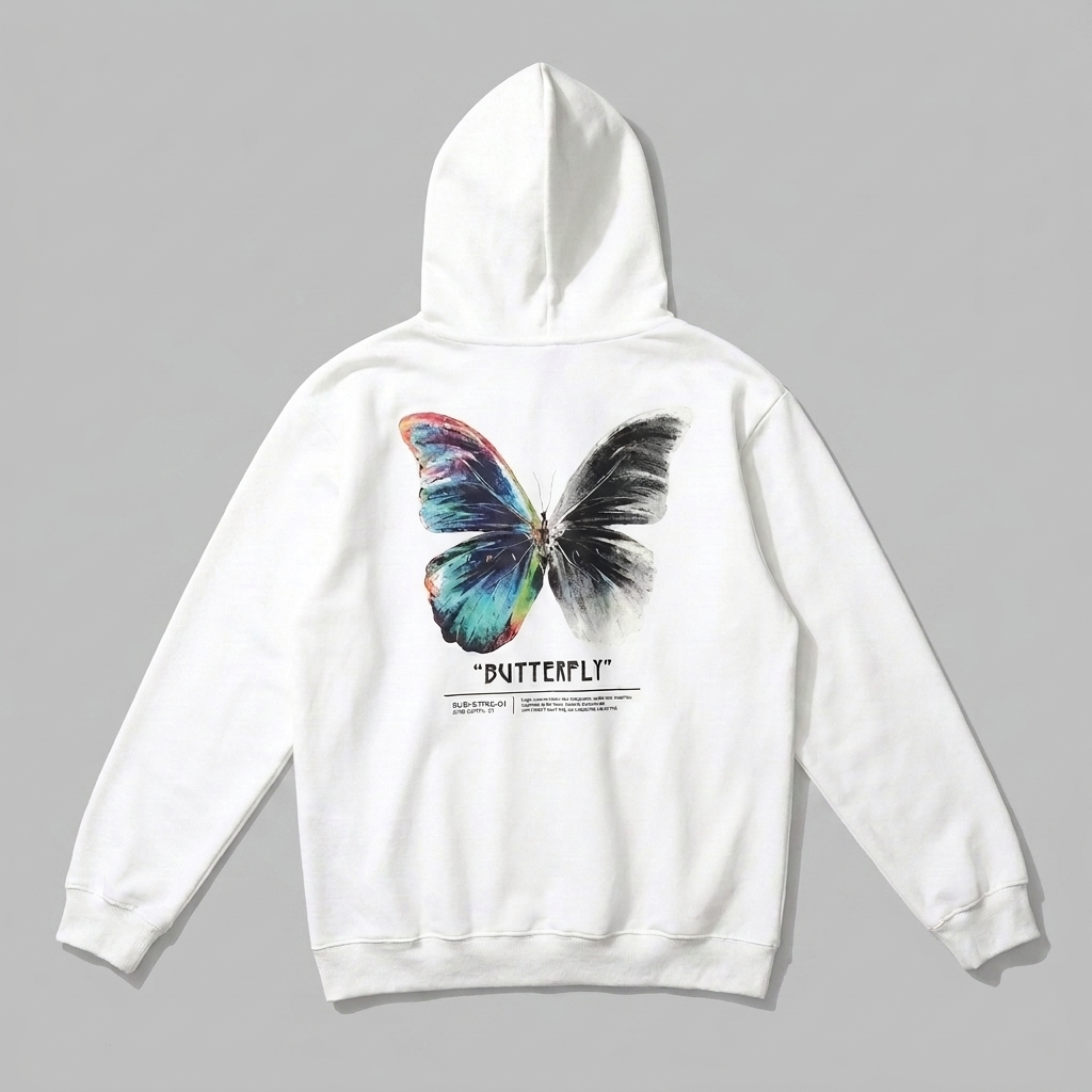 Men's Butterfly Design Hoodie - back view