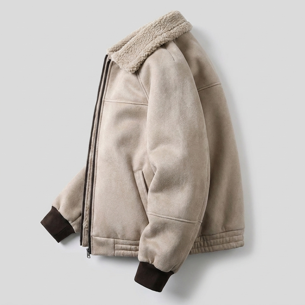 Men's Winter Parka Coat - angled detail view