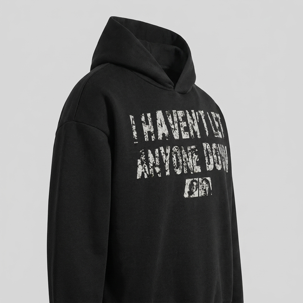 Men's Streetwear Hoodie - angled detail view