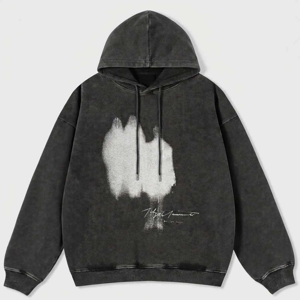 Men's Oversized Freak Shadow Graphic Hoodie - front view
