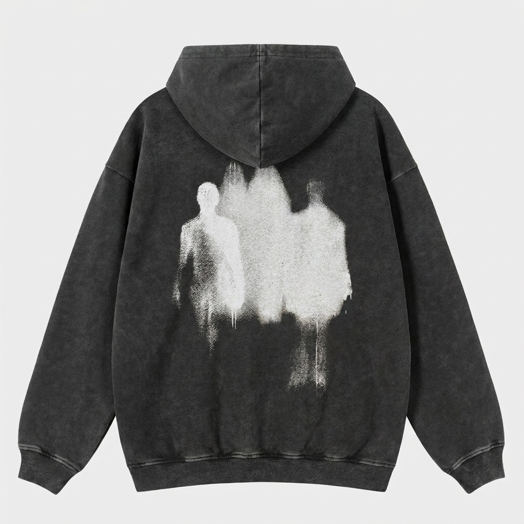 Men's Oversized Freak Shadow Graphic Hoodie - back view