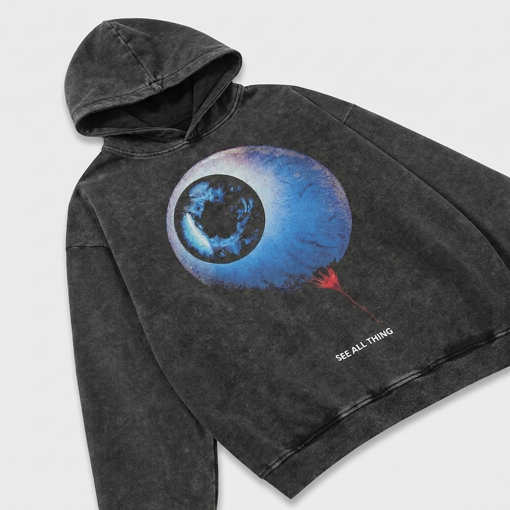 Men's Big Eyeball Graphic Hoodie - angled detail view