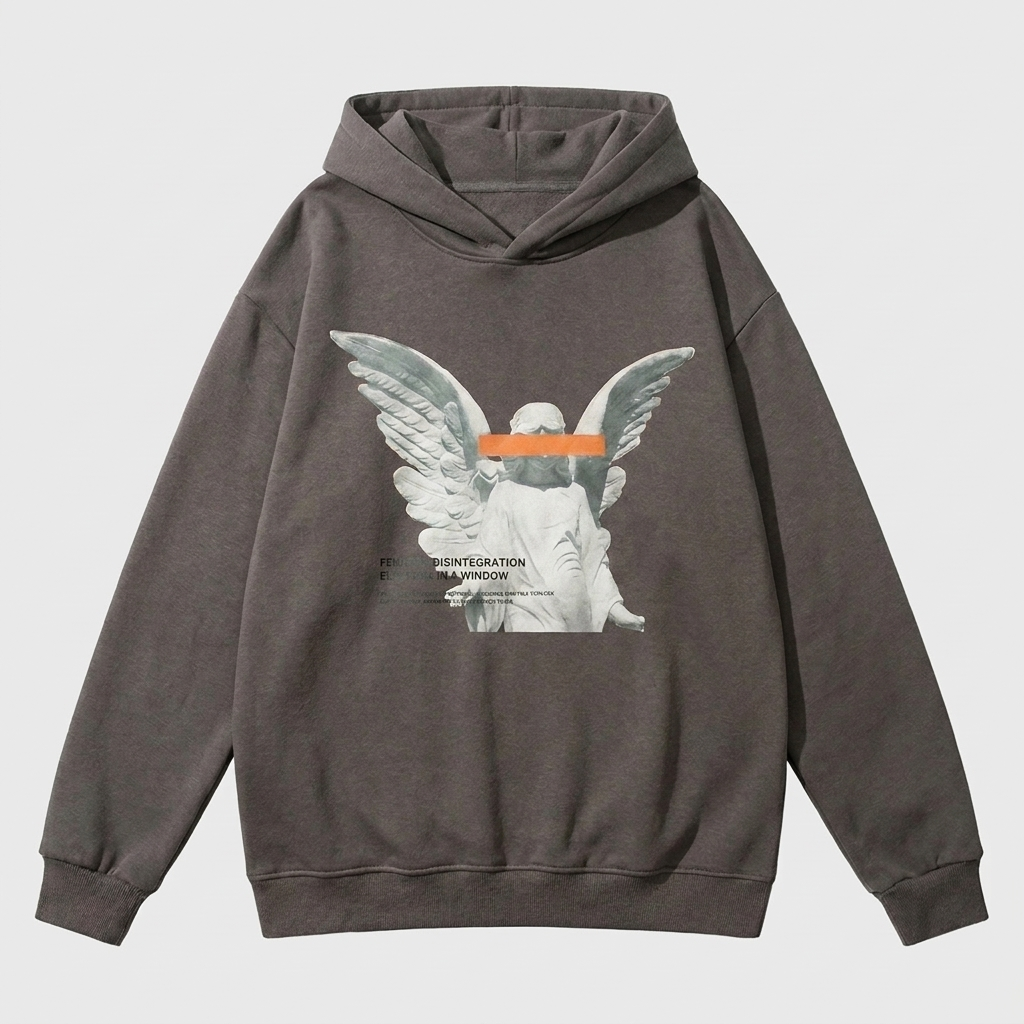 Angel & God Print Hoodie - front view