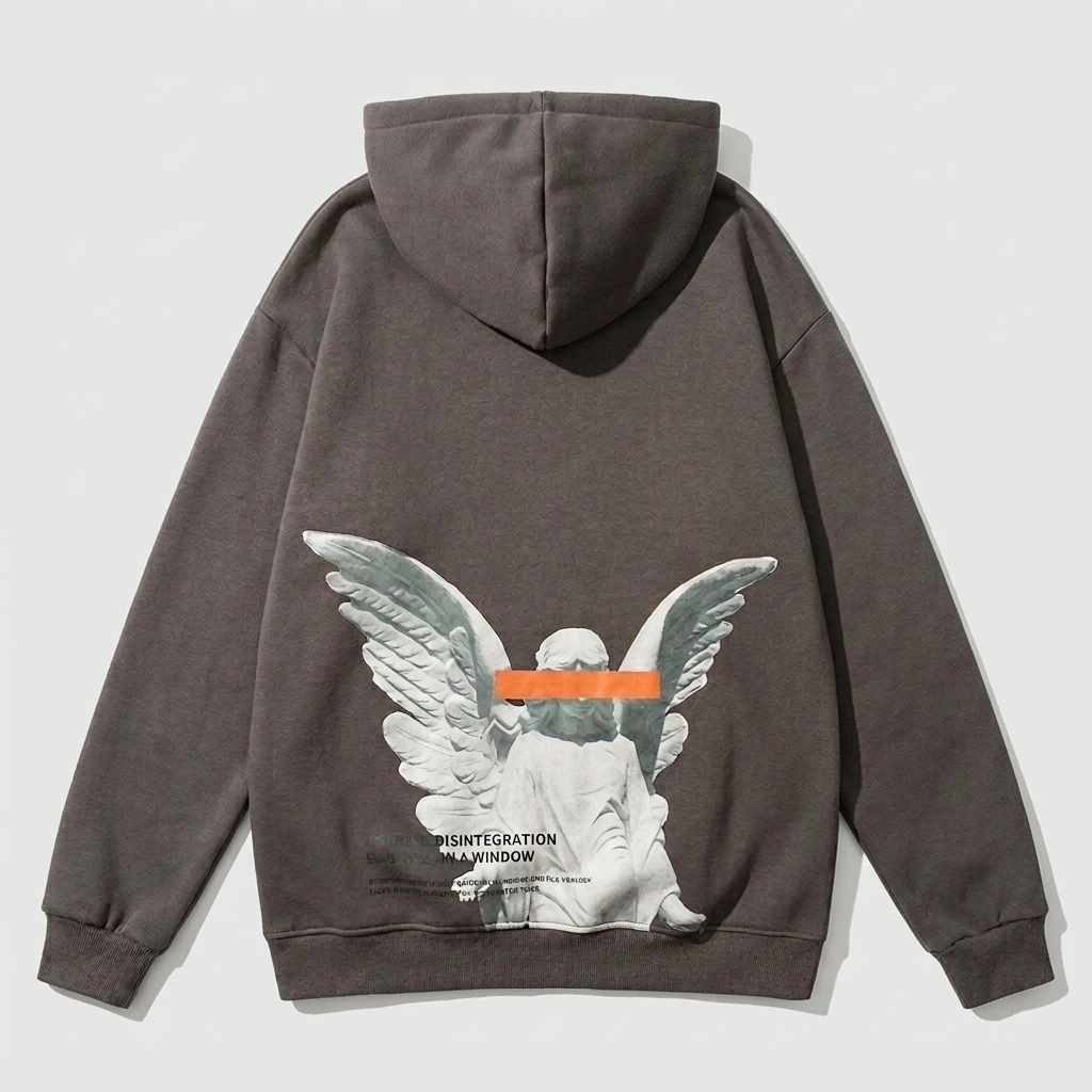 Angel & God Print Hoodie - back view