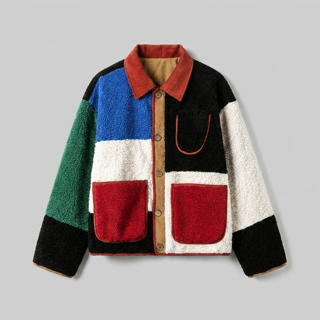 Winter Lambswool Bomber Jacket - front view