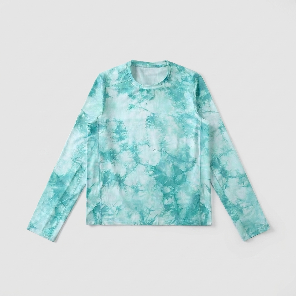Tie-Dye Long-Sleeve Running T-Shirt - front view