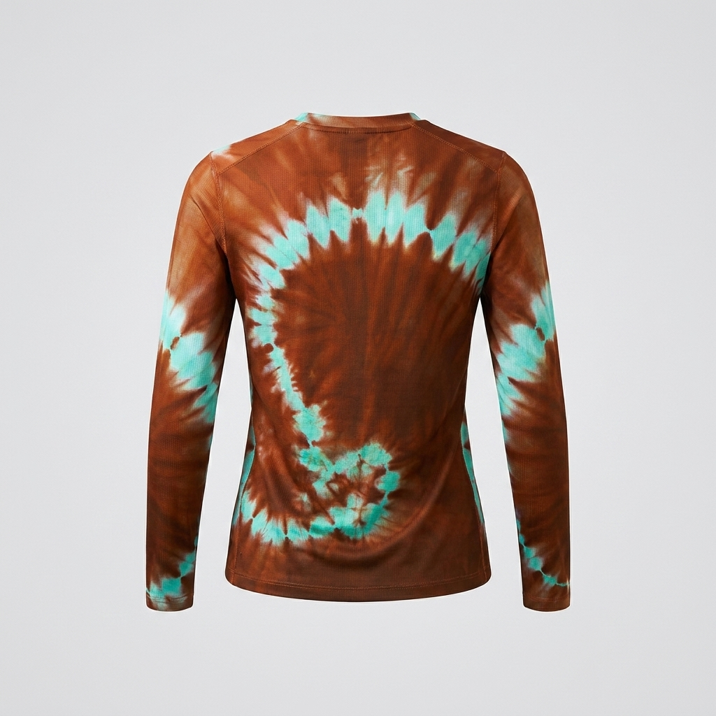 Spiral Print Sports Long-Sleeve T-Shirt - back view