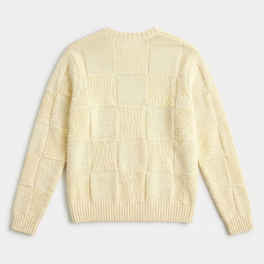 Harajuku Plaid Knit Sweater - back view