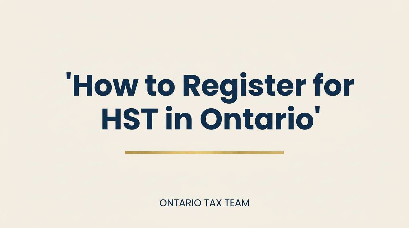How to Register for HST in Ontario
