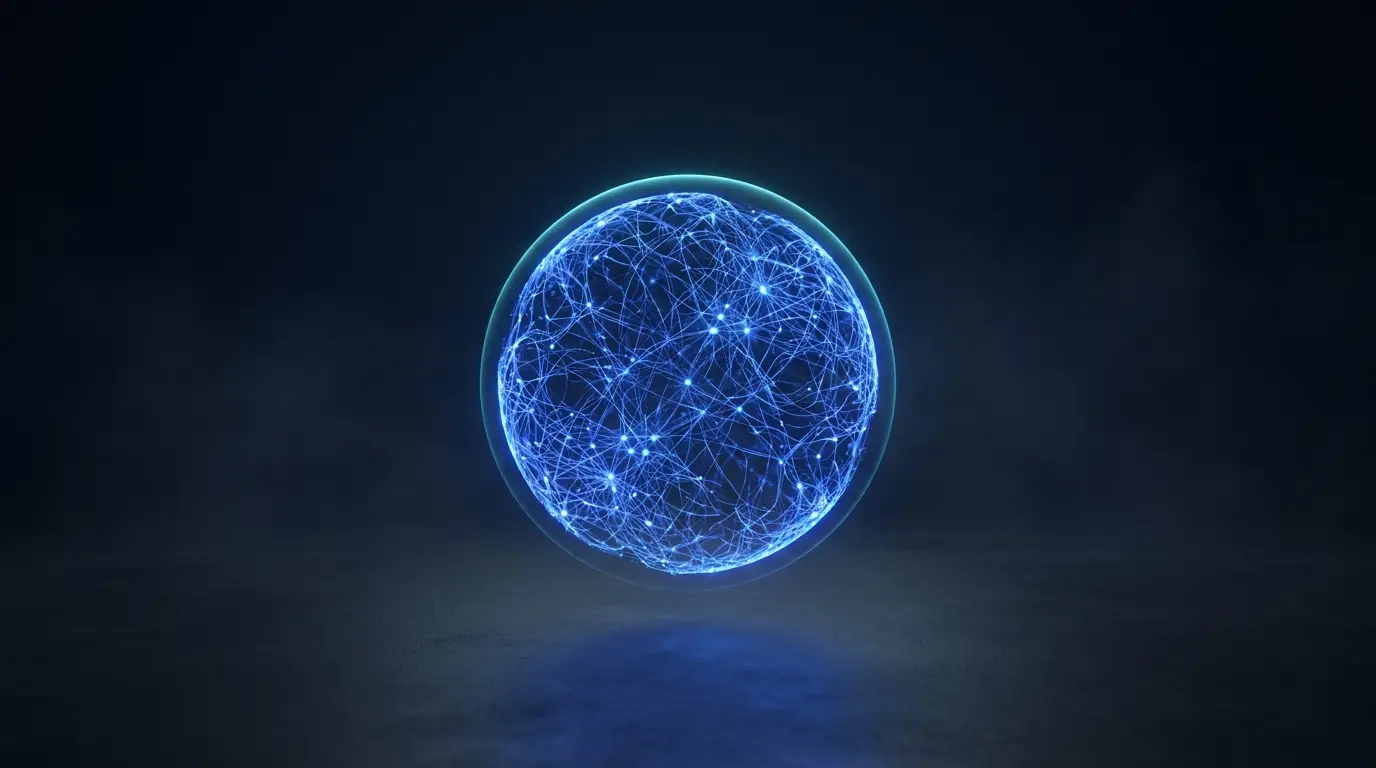 Neural core sphere of blue filaments