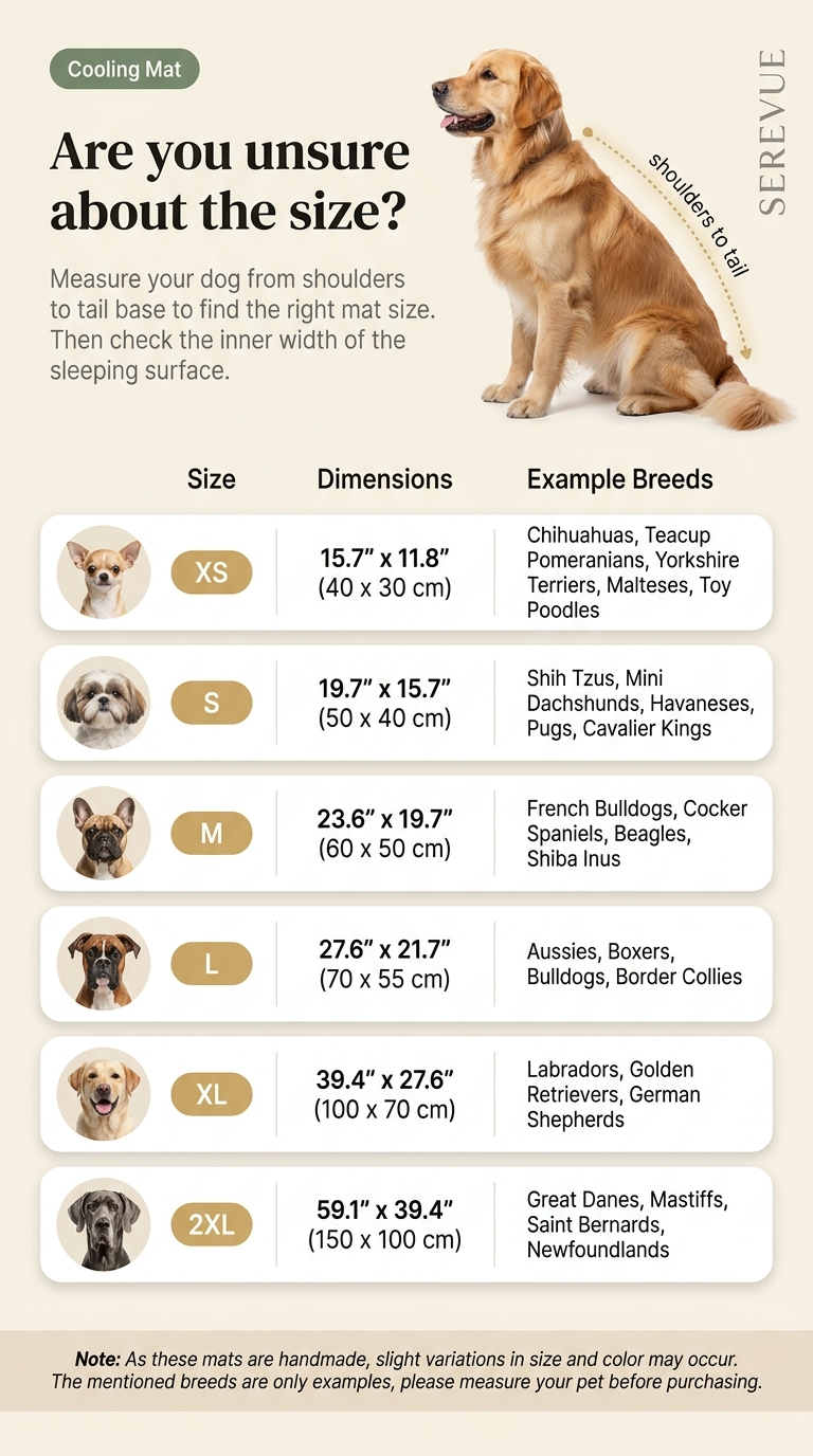 Serevue Cooling Mat Size Guide