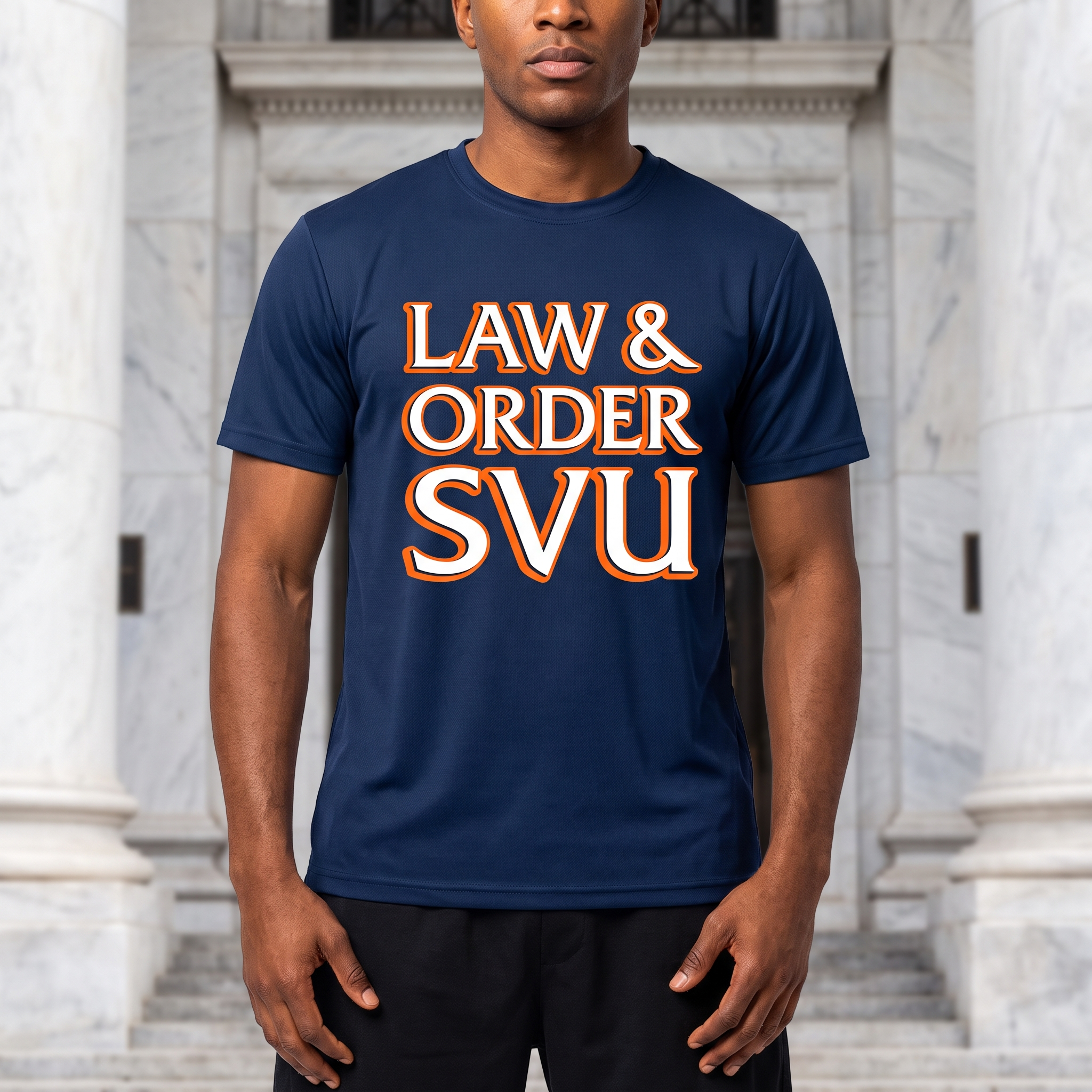 Retro Law & Order SVU Typography Tee – courthouse aesthetic meets streetwear — Unisex Performance Crew Neck T-Shirt