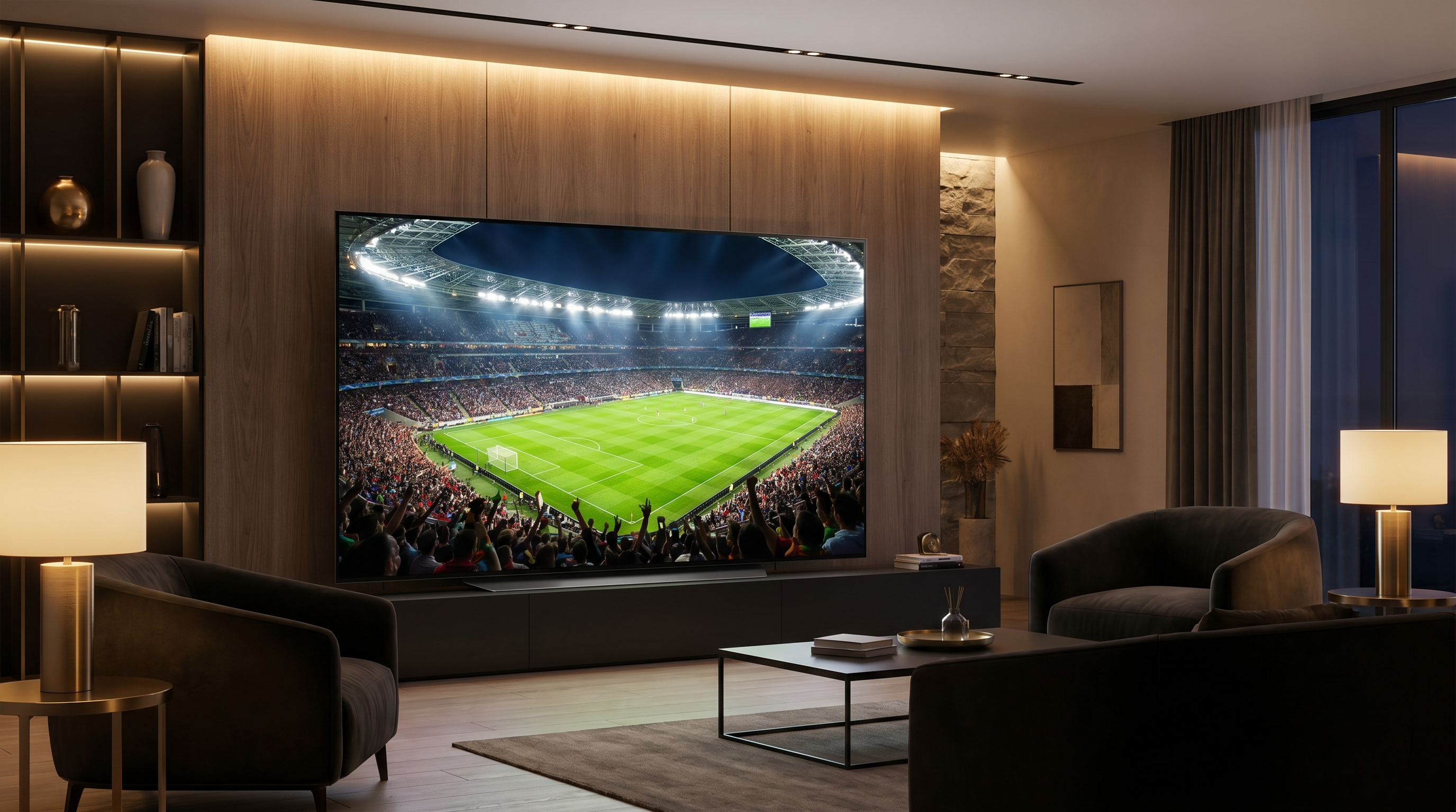 Live football on a 4K TV