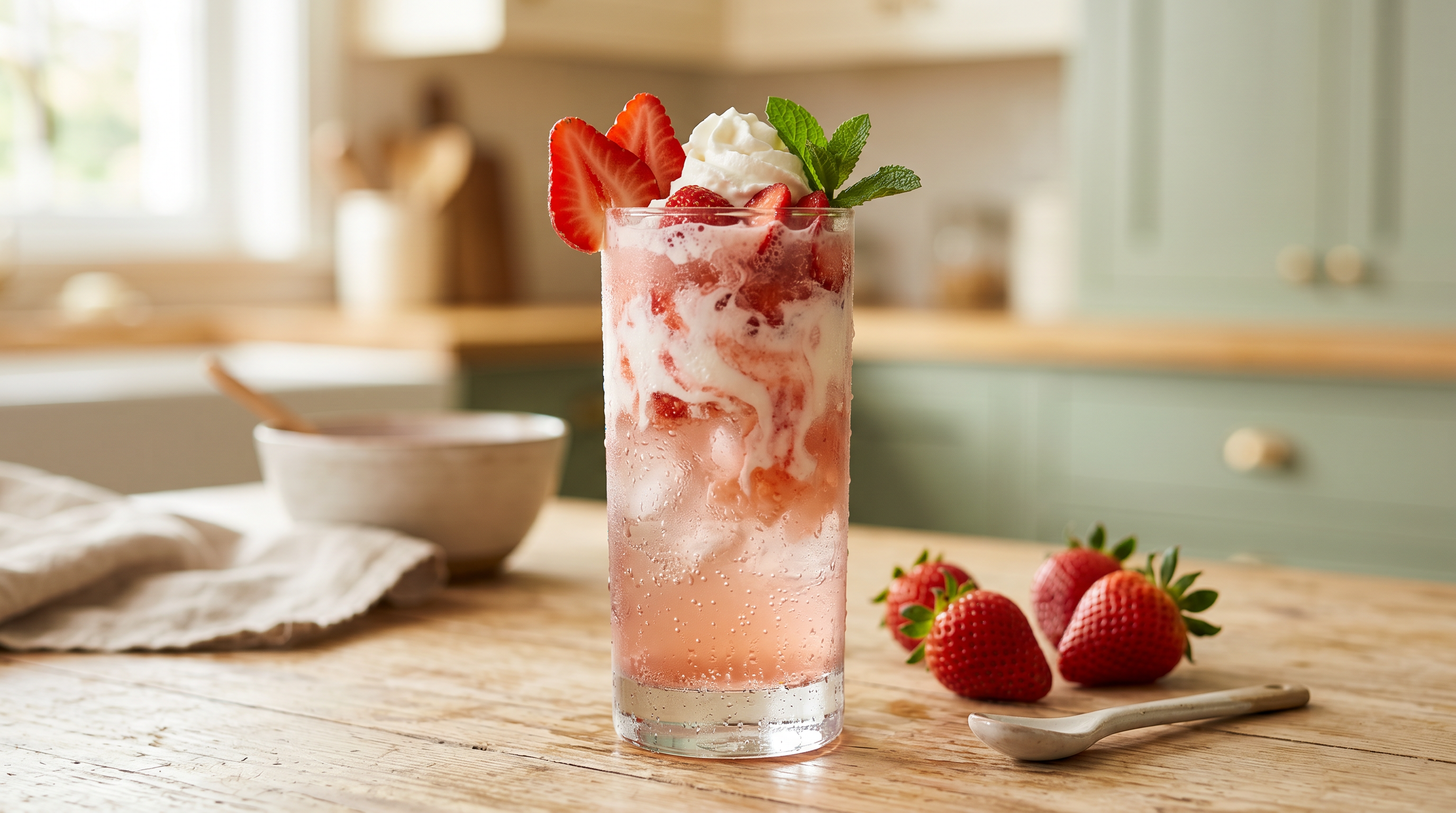 Strawberries & Cream Powder Fizz