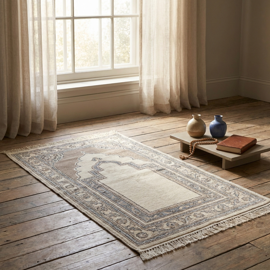 Premium prayer mat rug by a window