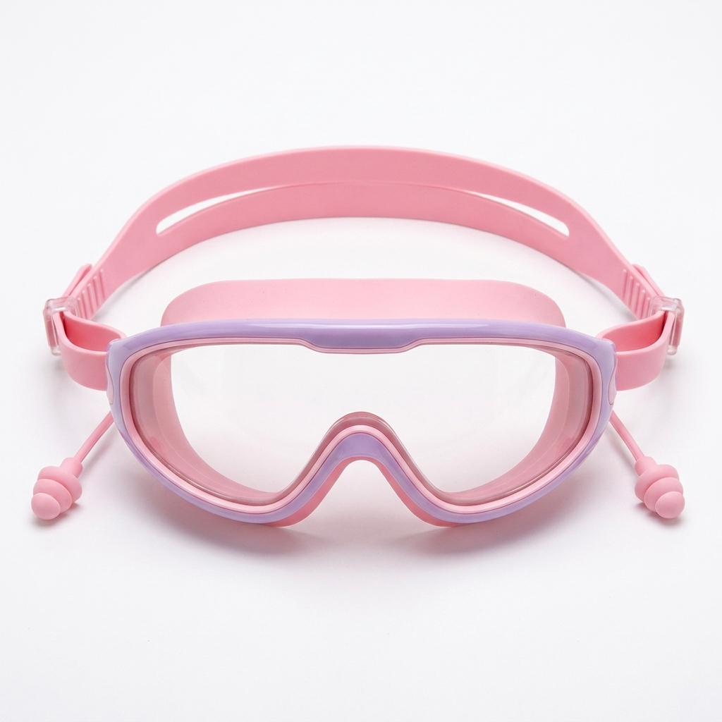 Gafas rosa lila con tapones
