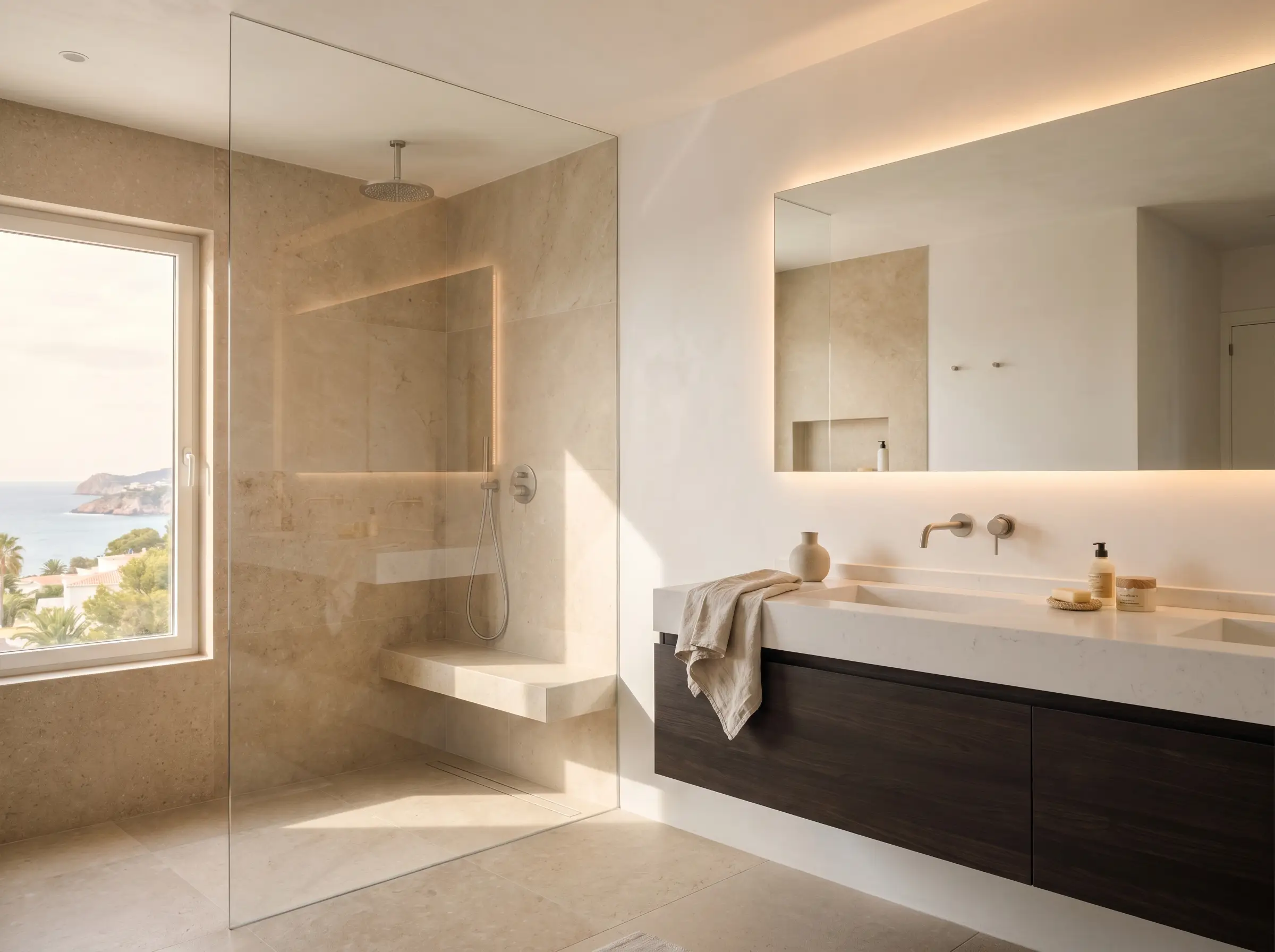 Salle de bain moderne entièrement rénovée