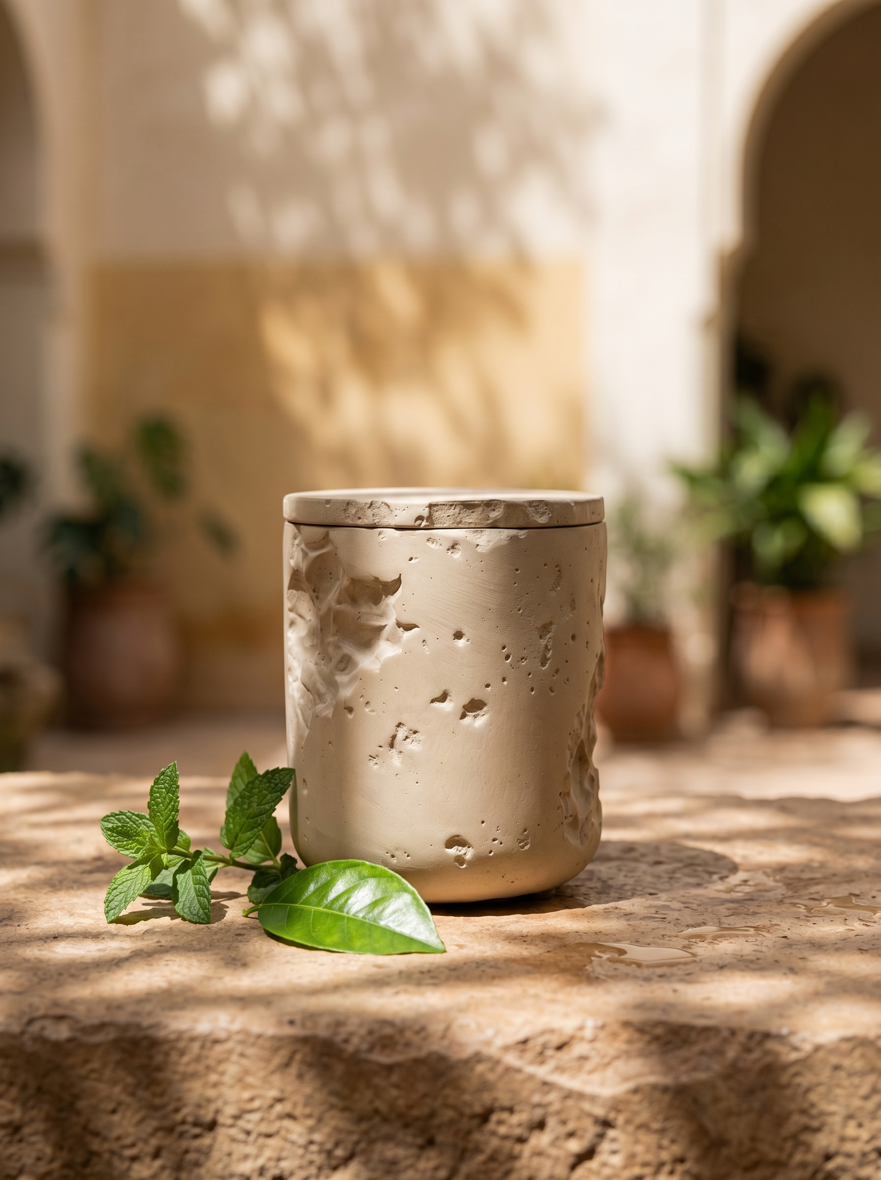 Courtyard concrete vessel