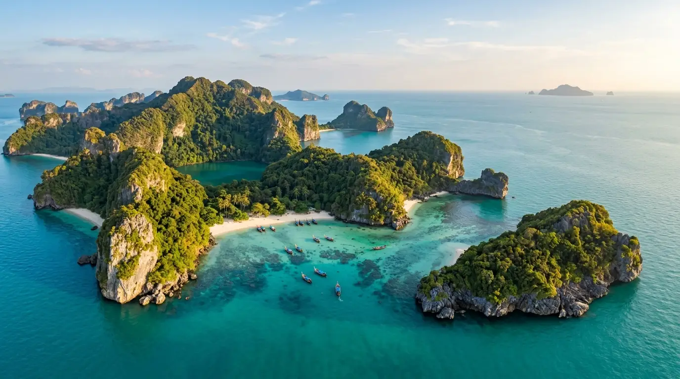 The 42 islands of Ang Thong from above
