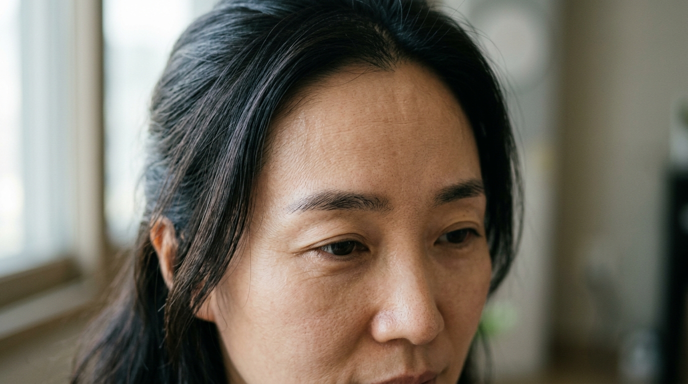 이마 처짐 — 40대 한국 여성