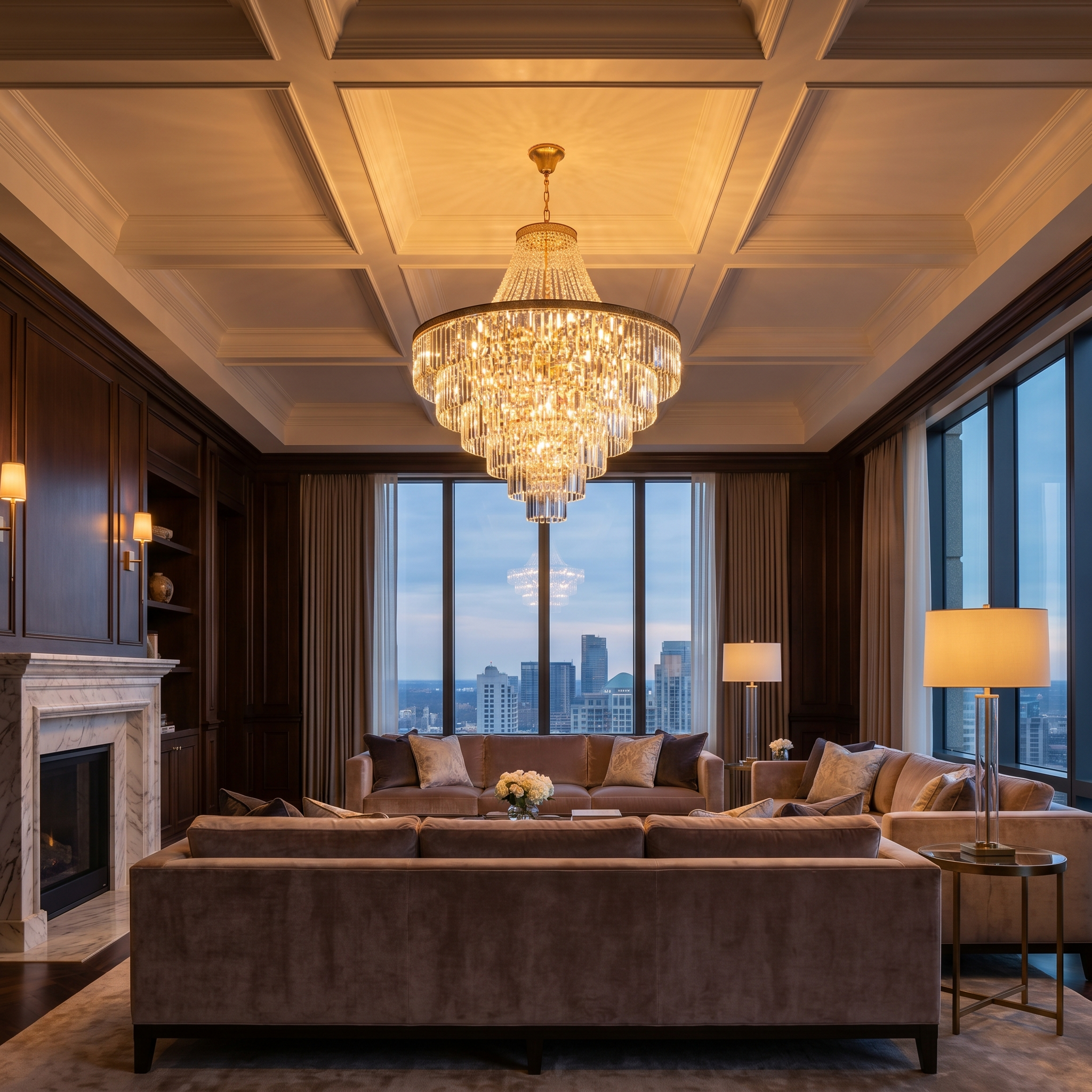 Felix Glass Droplet Chandelier luxury artisan living room