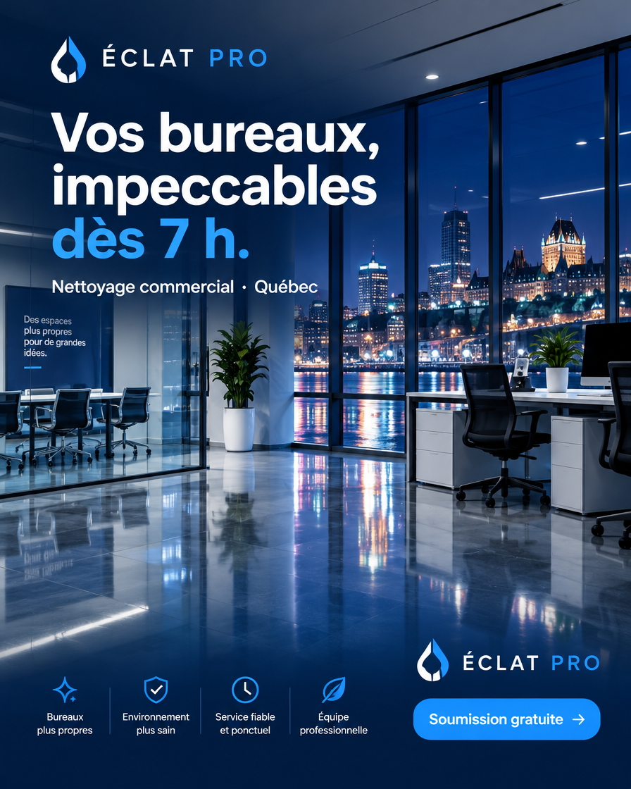 Exemple de publicité IA — Nettoyage commercial