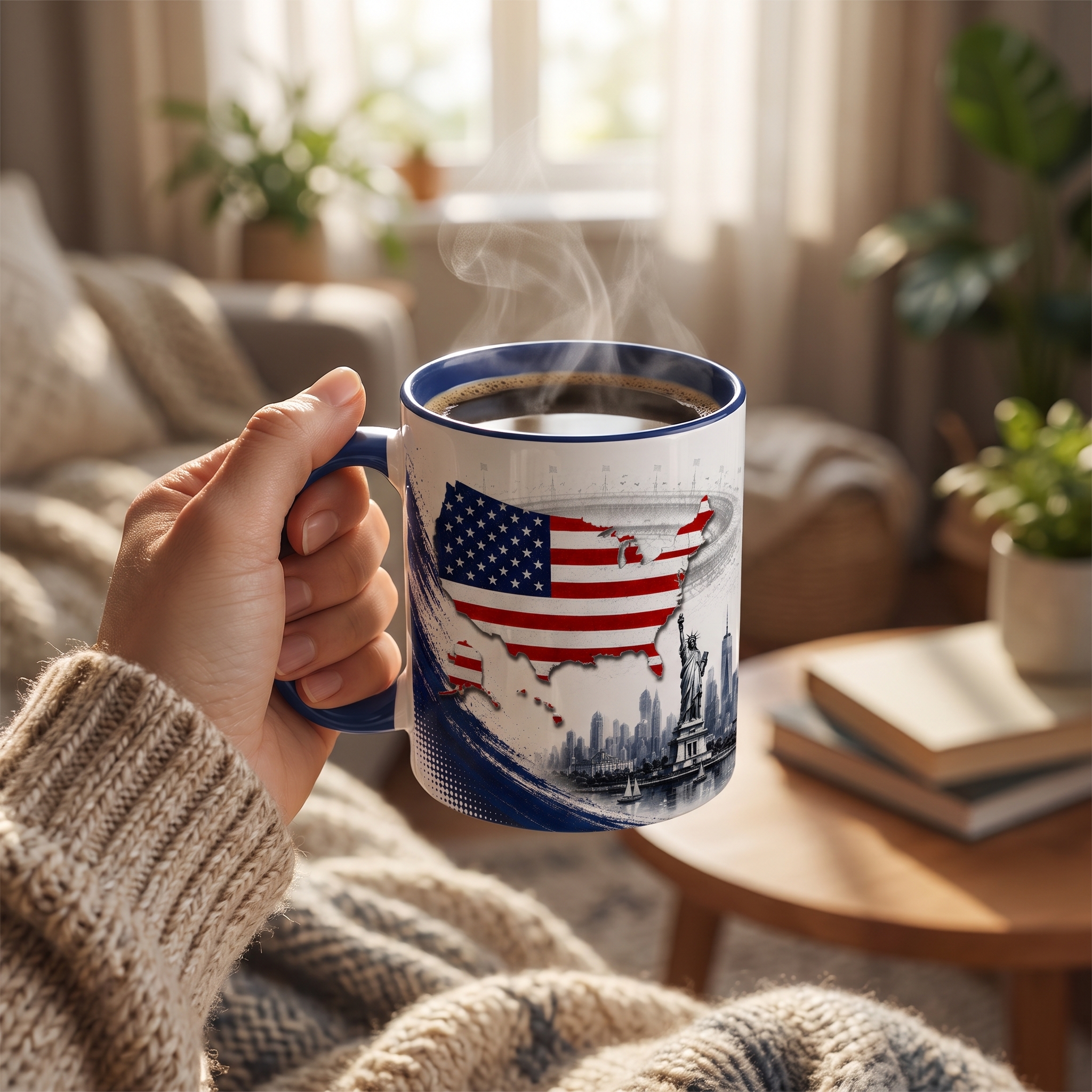 Mug in use
