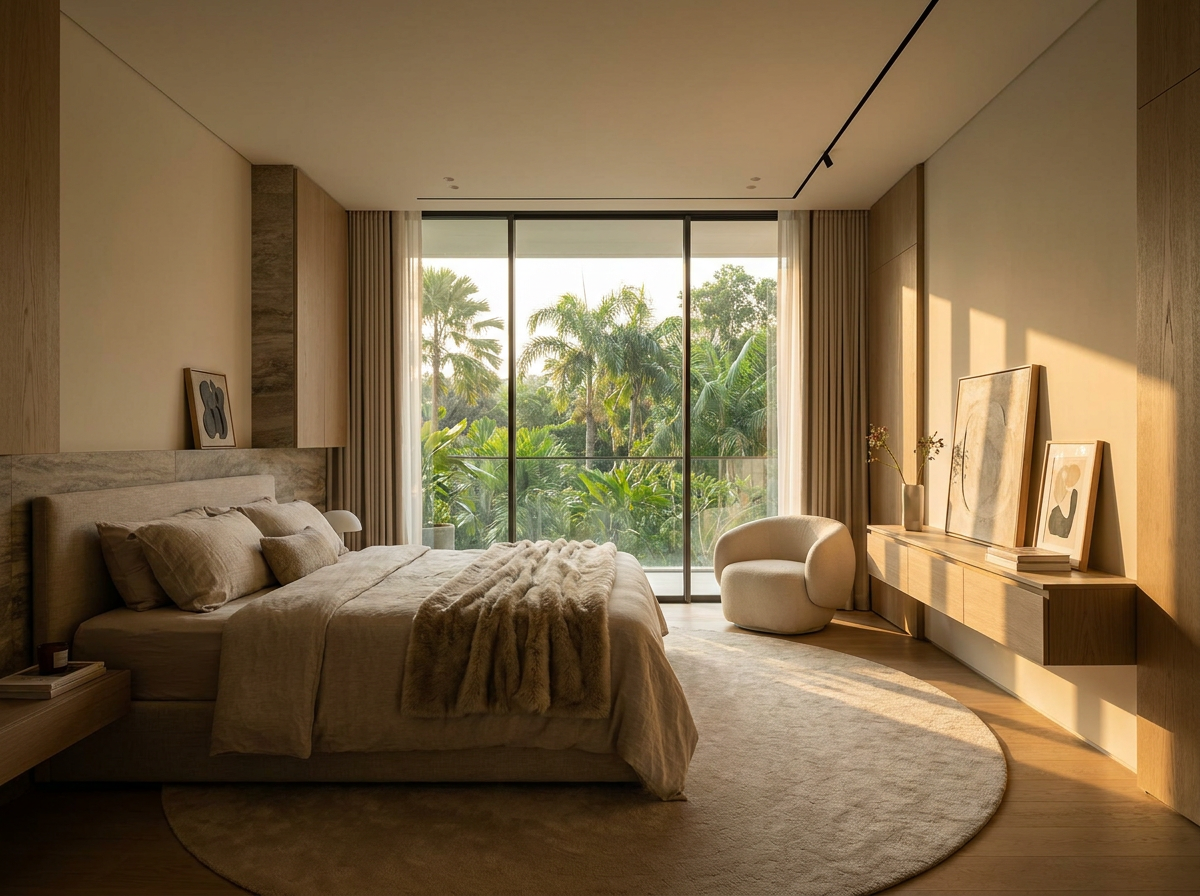 Master bedroom — AI illustrative render