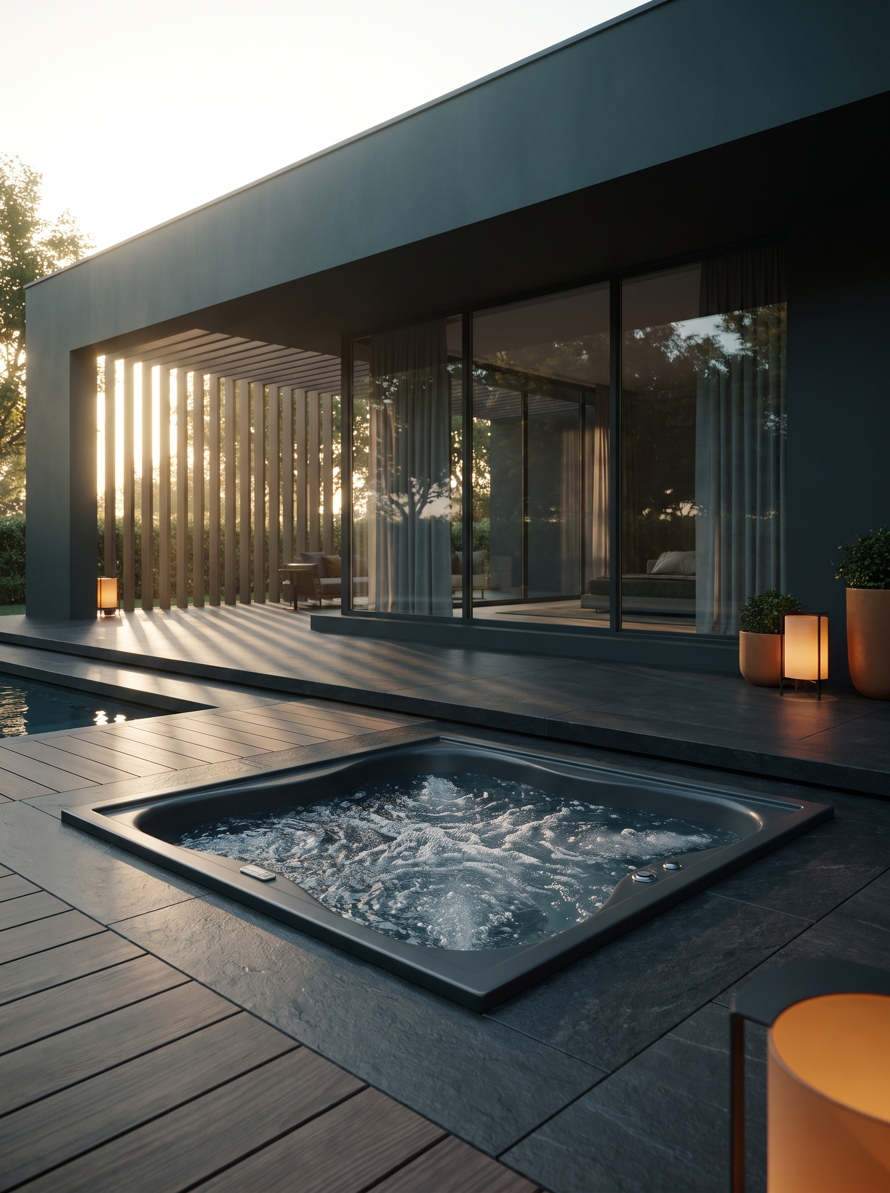 Whirlpool in privater Spa-Landschaft