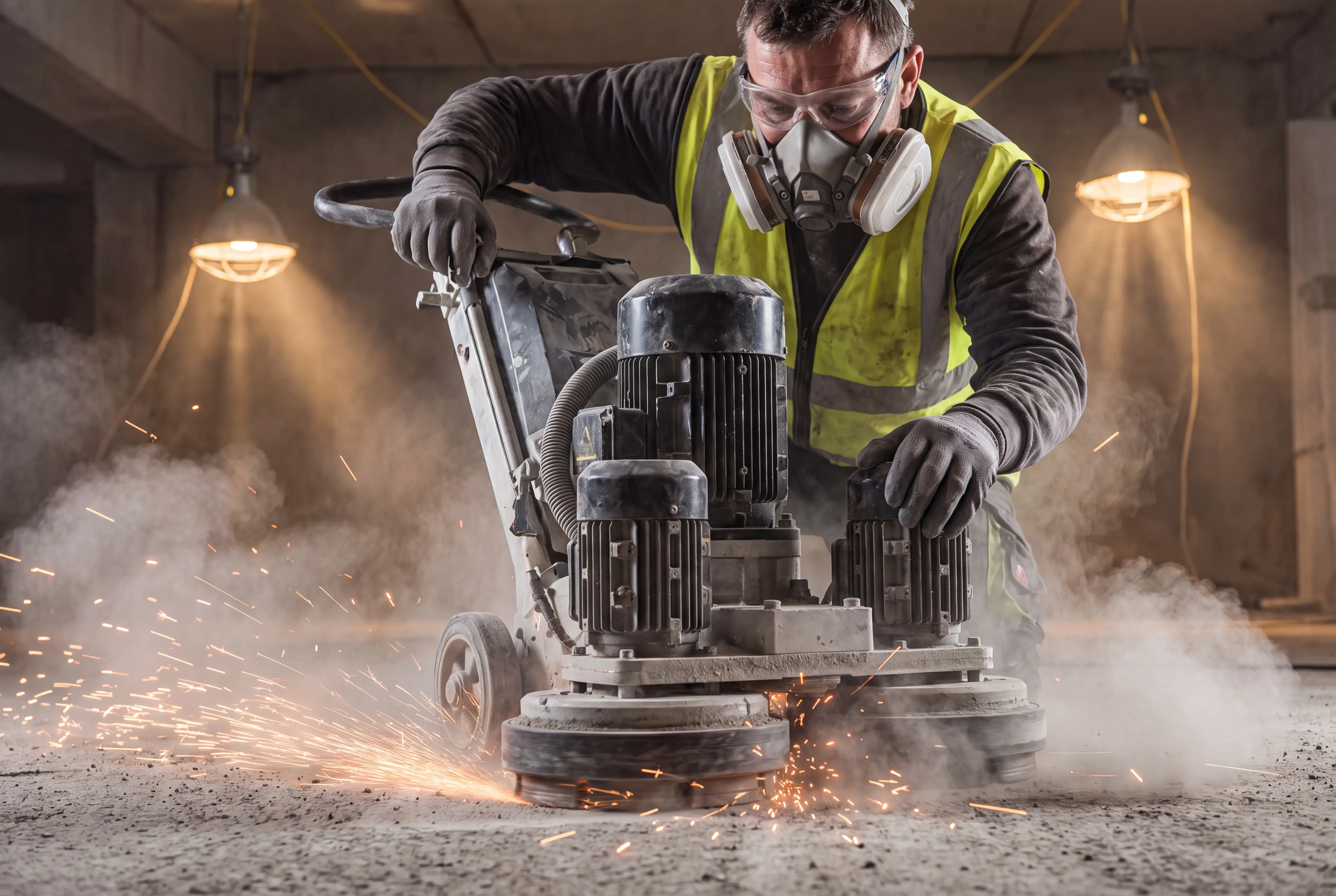 Professional diamond concrete floor polishing in Toronto
