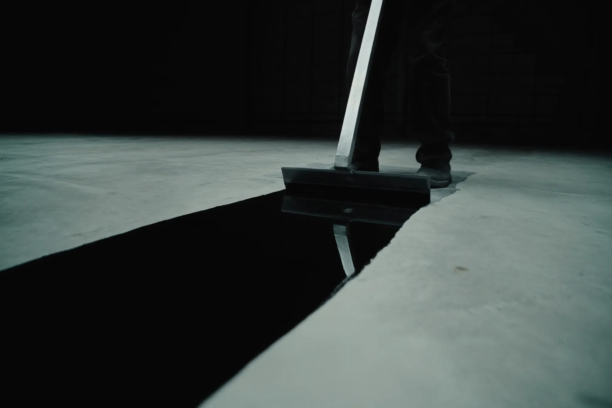 Professional epoxy floor application in a commercial industrial space