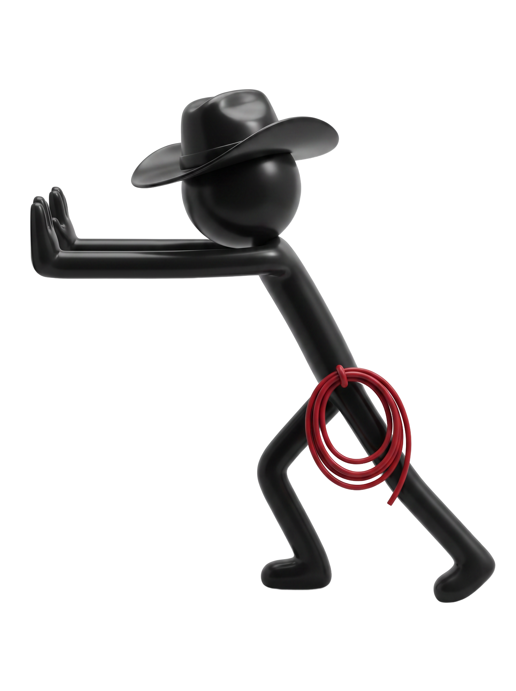 ProntoPro cowboy mascot shoving AI off the page