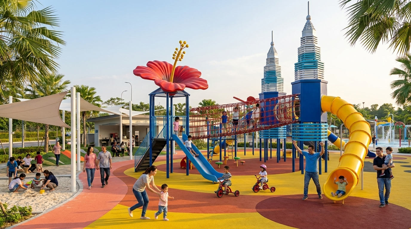 Outdoor Playground — Twin Towers + Bunga Raya