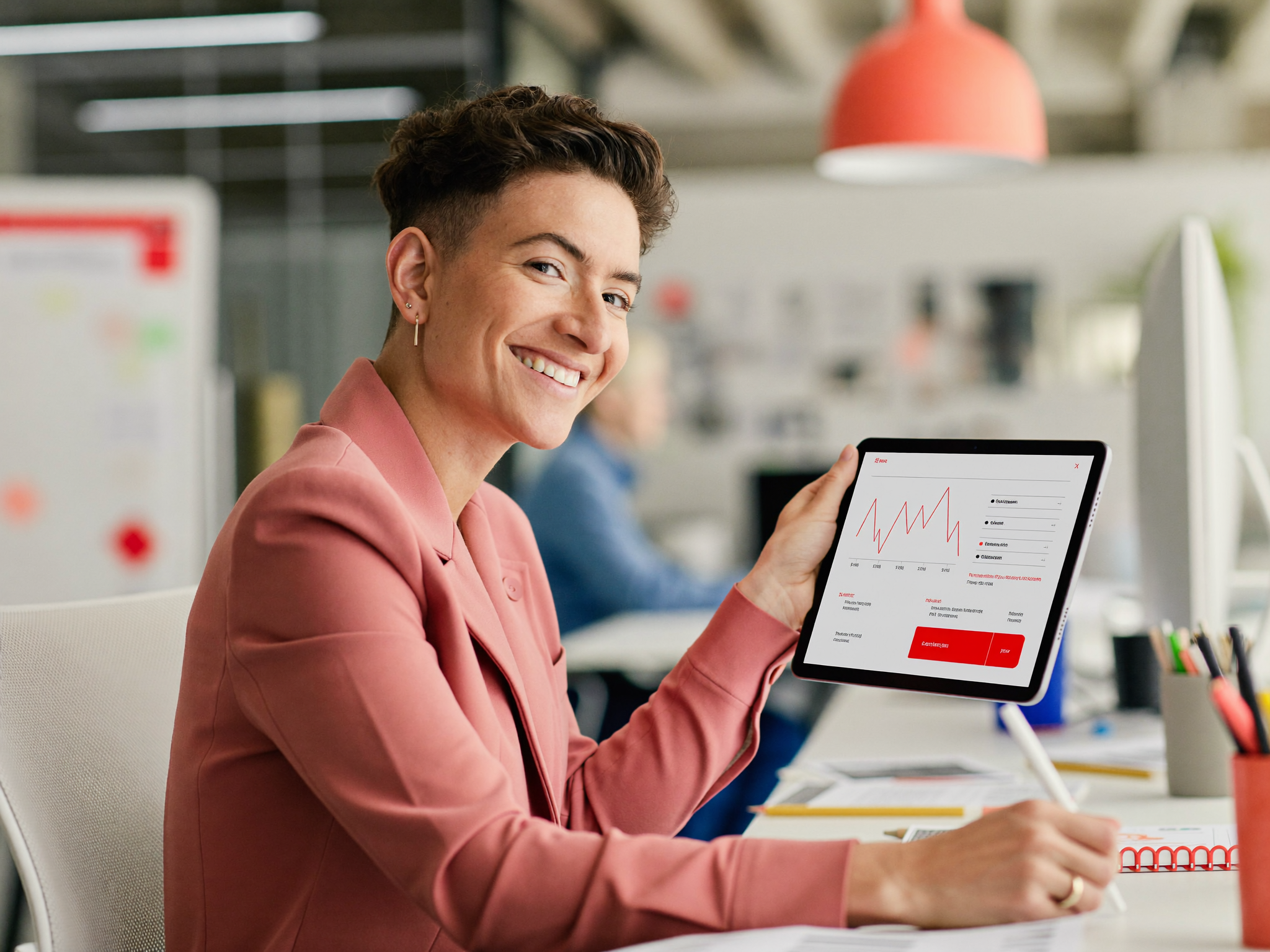Small business owner reviewing a creator campaign