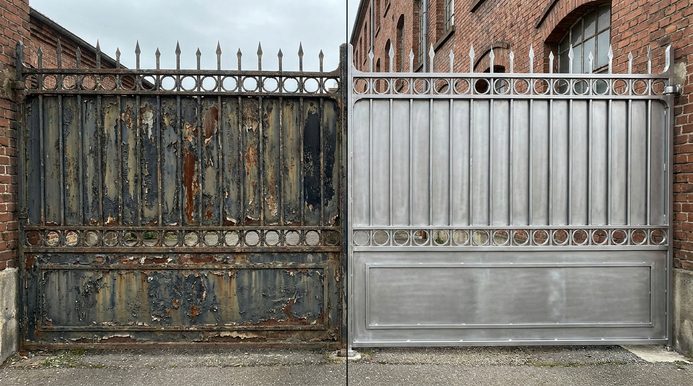 Décapage laser Mulhouse — métal, ferronnerie, façades, Sud Alsace