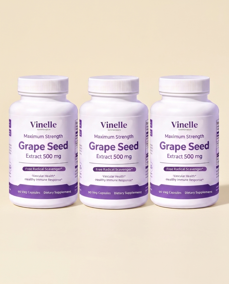 Three bottles of Vinelle in a row