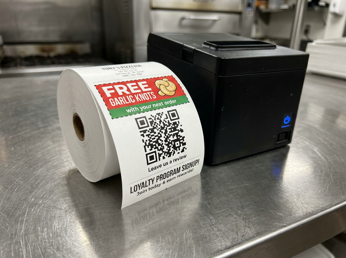 Receipt tape ad example