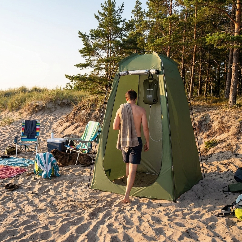Pop-Up Privacy Tent – Portable Changing Room & Shower Shelter shown in a room