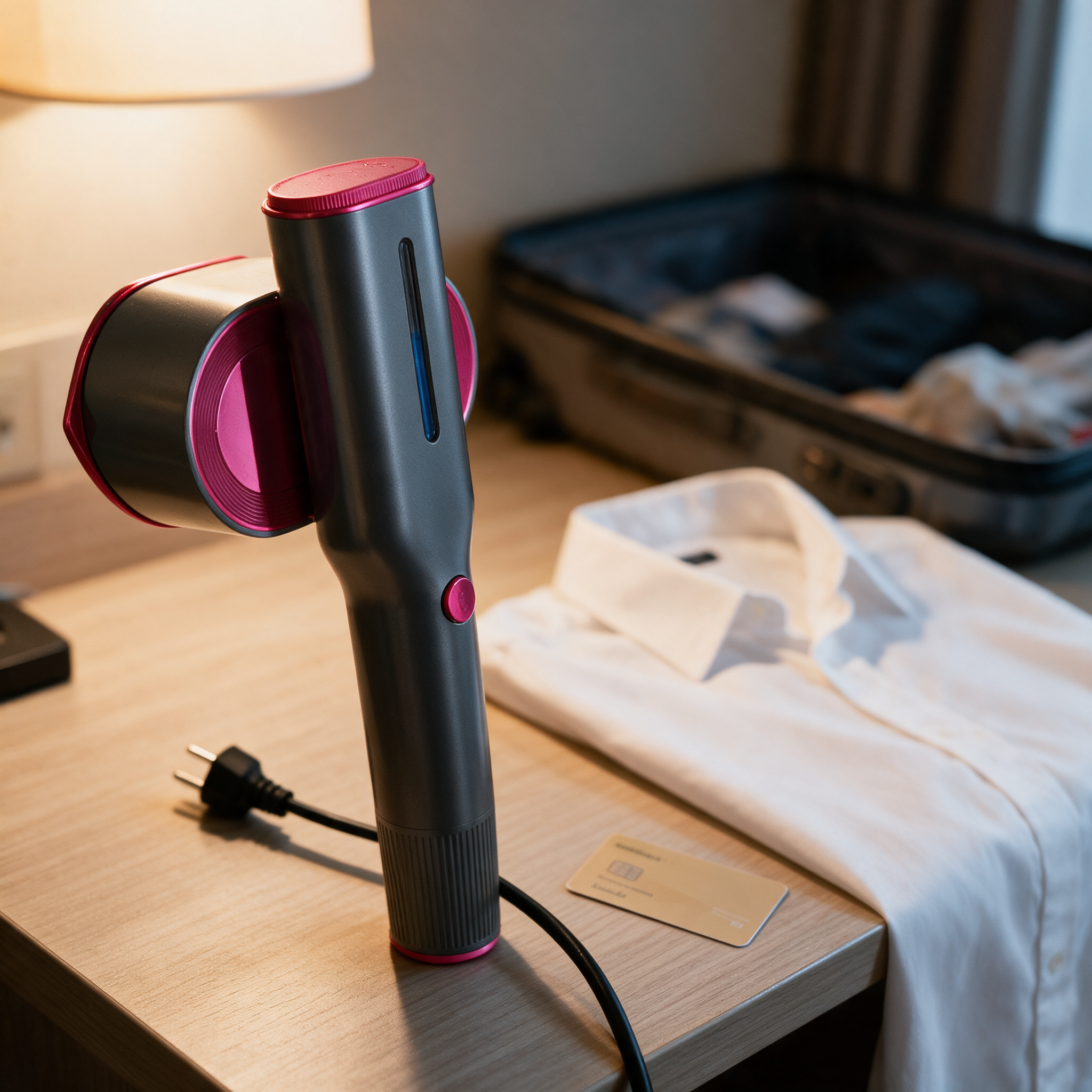 La plancha vaporizadora en la habitación del hotel