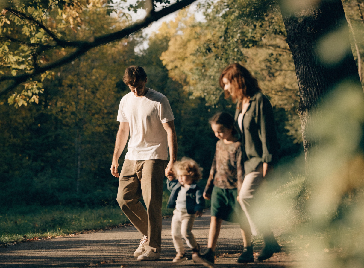 Family outdoors representing life insurance protection