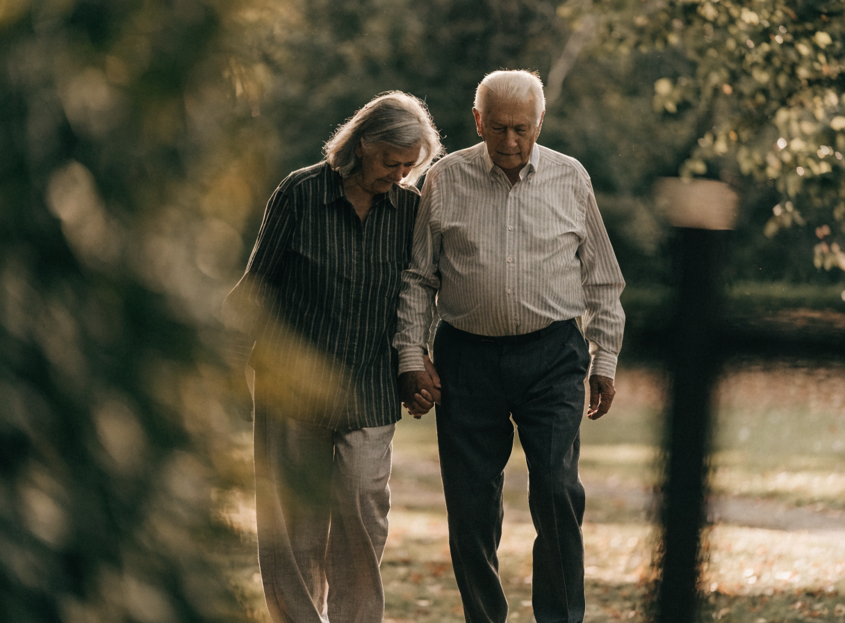 Senior couple representing final expense coverage