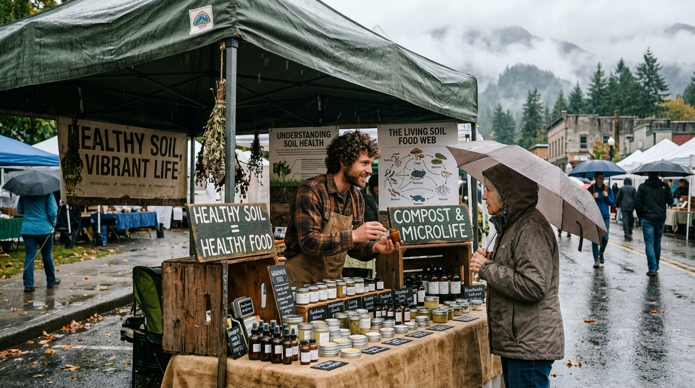 Farmers market booth Missoula