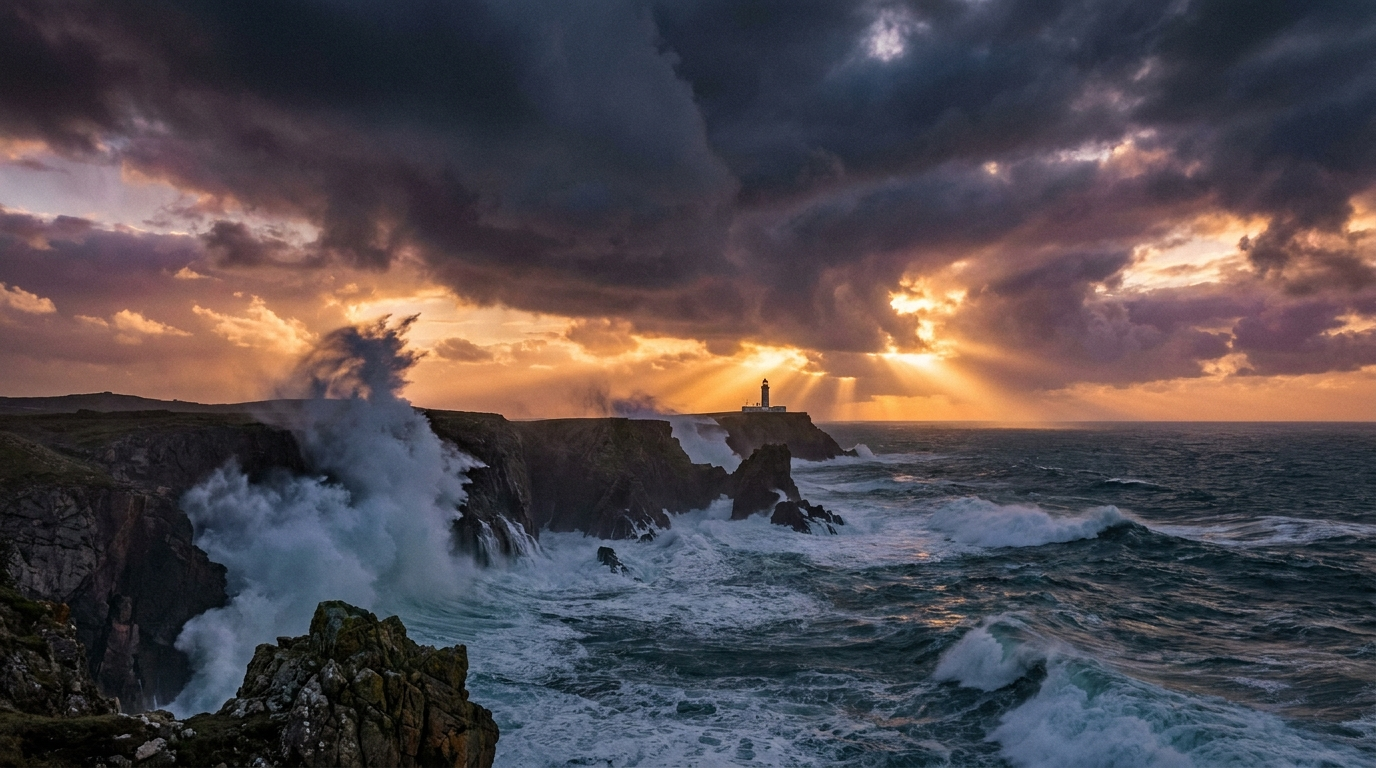 Dramatic Ocean Storm Cliffs — Midjourney