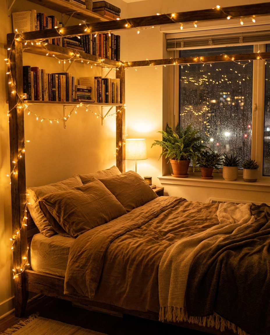 Cozy Aesthetic Bedroom — Midjourney