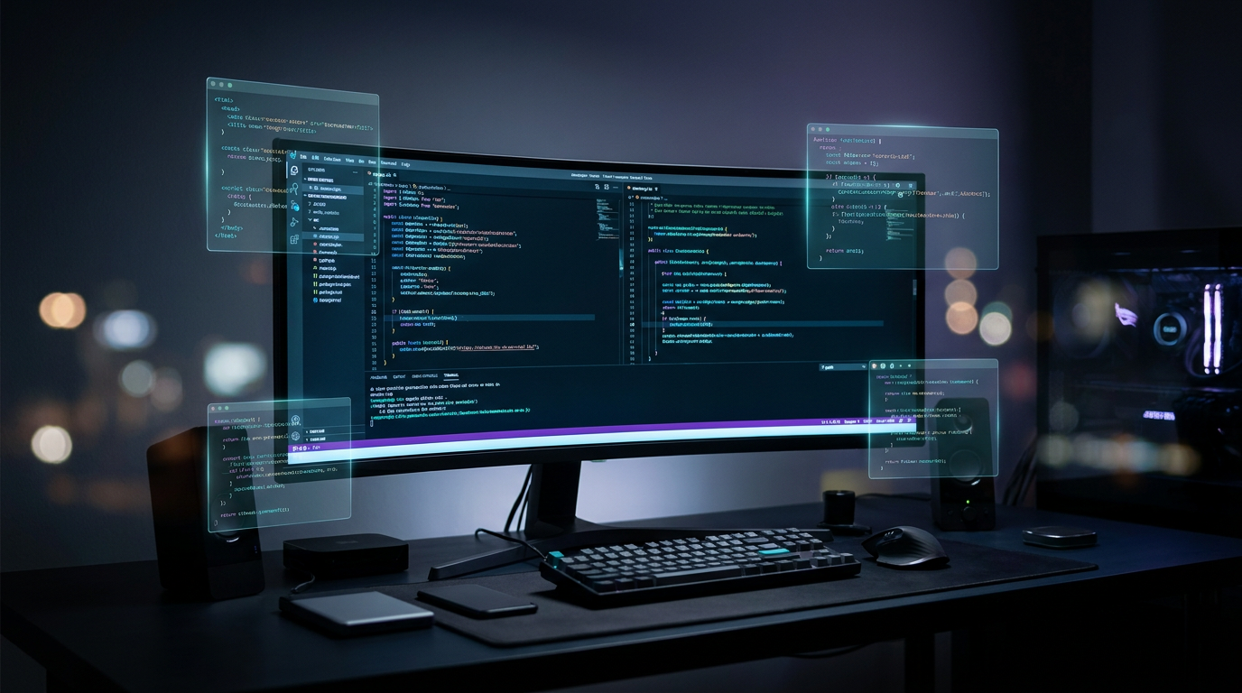 Dark Minimal Code Editor UI