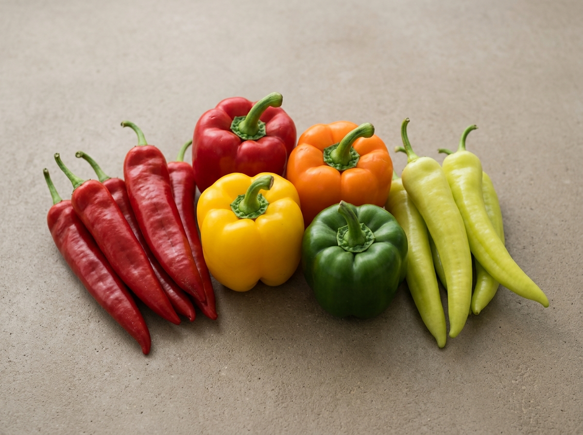 Range of pepper types