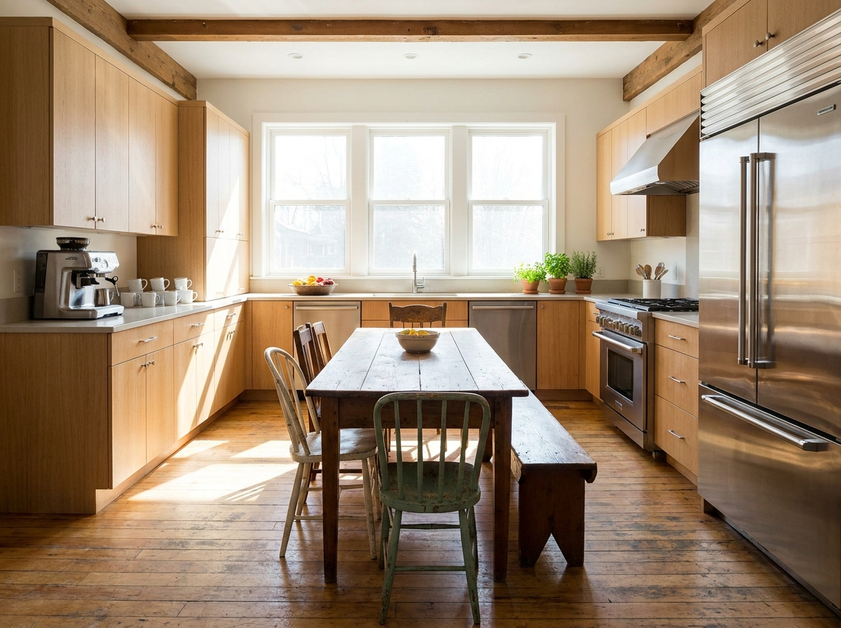 Shared kitchen & dining at AuraBridge Independent Residency