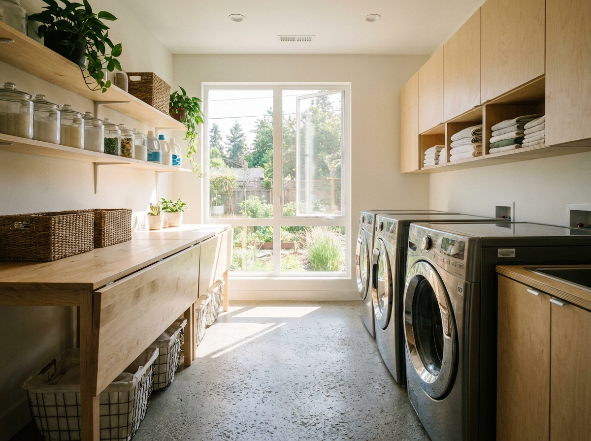 Laundry & amenities at AuraBridge Independent Residency
