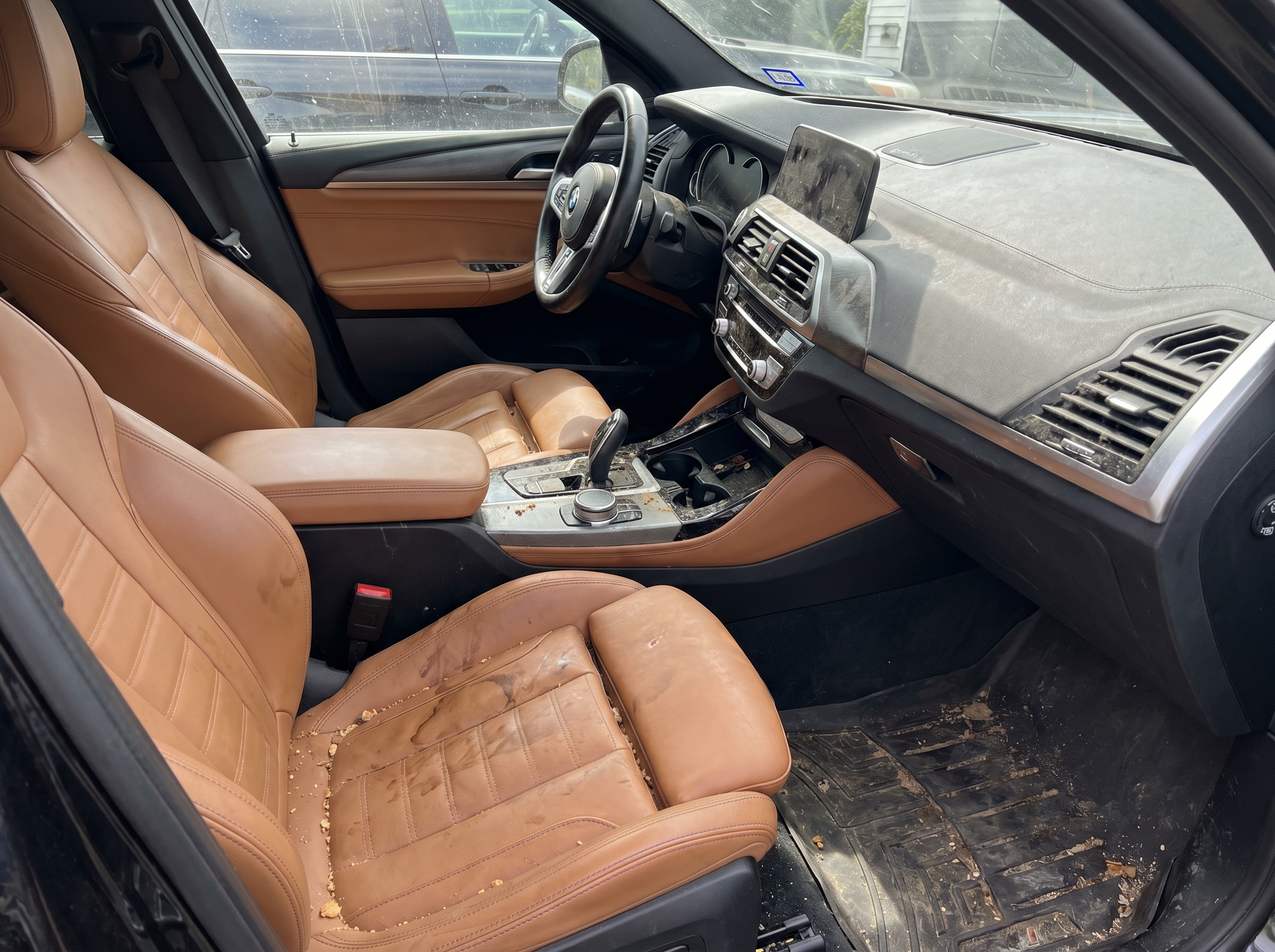 BMW X3M interior before detailing