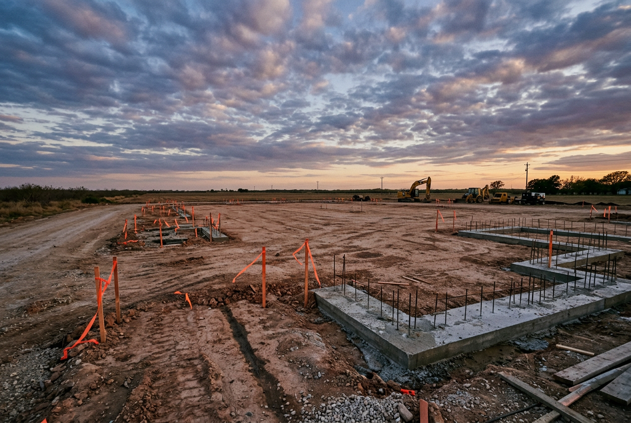 Early-stage ground-up commercial site work